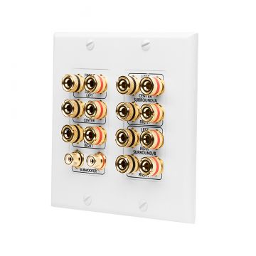 16 Terminal Decora Speaker Binding Home Theater Wall Plate, 7.1 System - WP16